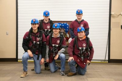 Mine rescue team students. 